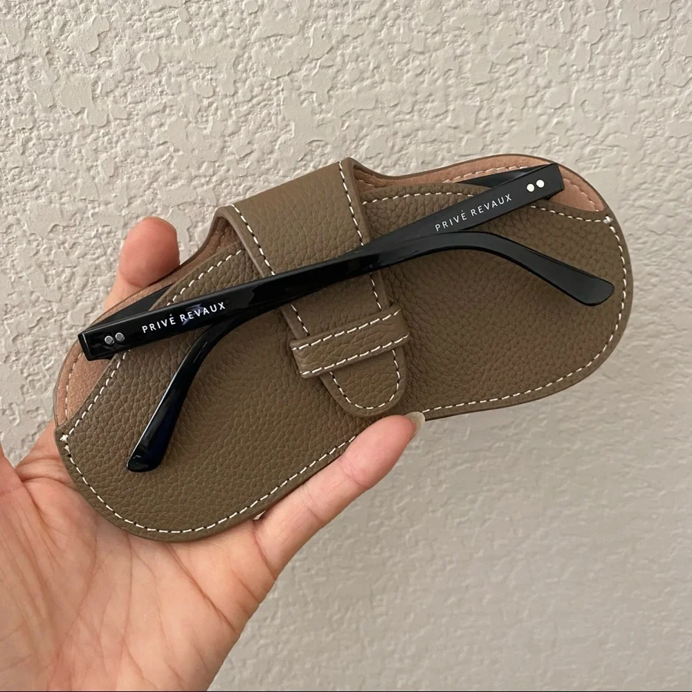 Slim Chic Leather Sunglasses Case Simple Minimalist Classy